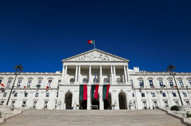 Le Parlement portugais à Lisbonne, le 25 avril 2024, à l'occasion du 50e anniversaire de la Révolution des œillets