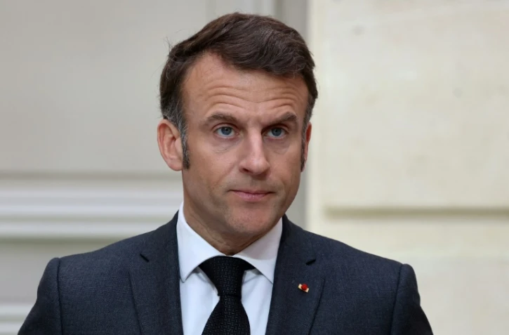 Le président Emmanuel Macron à l'Elysée, le 28 mars 2025 à Paris