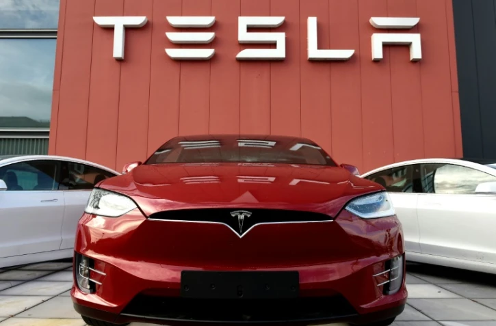 Une Tesla exposée à Amsterdam le 23 octobre 2019