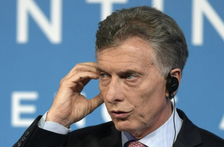 L'ancien président argentin Mauricio Macri (2015-2019) lors d'une conférence de presse du G20 à Buenos Aires, le 1er décembre 2018