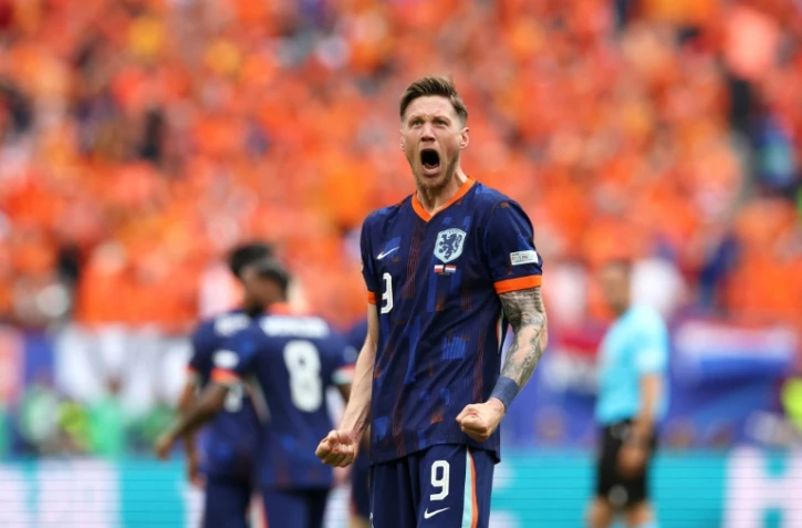 Wout Weghorst, auteur du but de la victoire pour les Pays-Bas face Ă la Pologne Ă l'Euro, le 16 juin 2024 Ă Hambourg