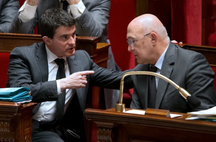 Manuel Valls et Michel Sapin à l'Assemblée nationale le 21 janvier 2014
