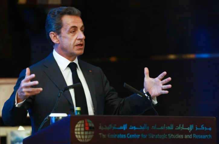 L'ex-président français Nicolas Sarkozy à Abou Dhabi le 13 janvier 2016