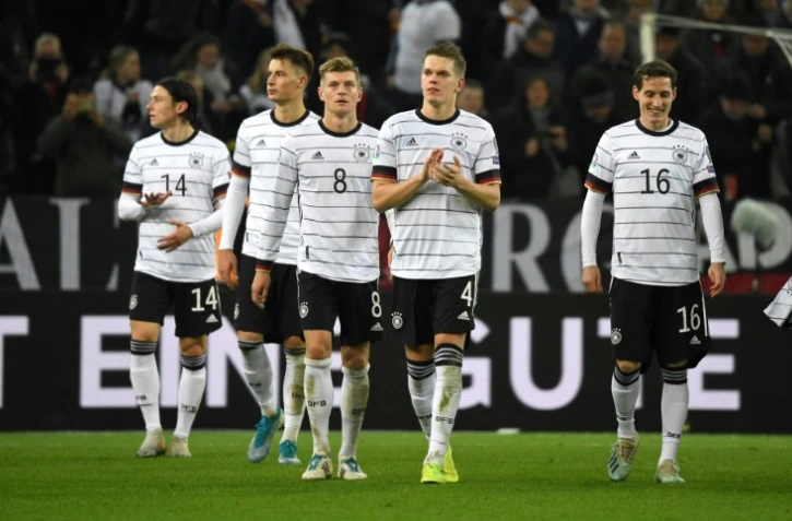Les Allemands qualifiés pour l'Euro-2020 après leur succès face au Bélarus, le 16 novembre 2019 à Mönchengladbach