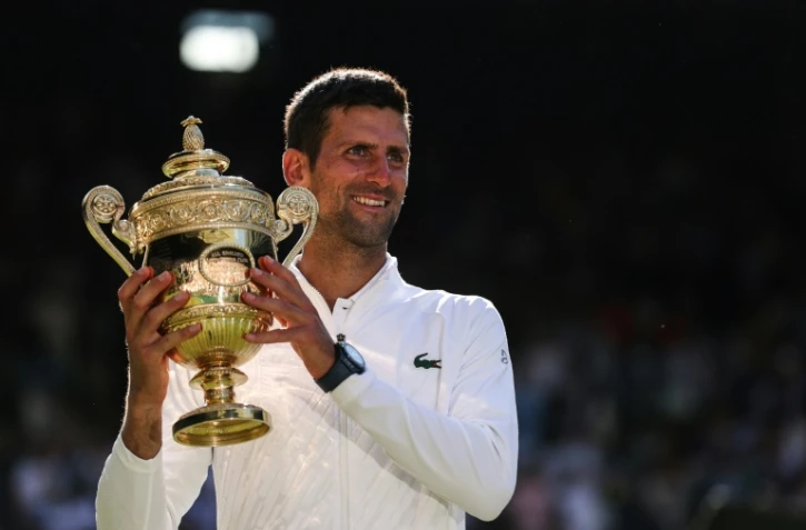 Le Serbe Novak Djokovic, vainqueur de Wimbledon, le 10 juillet 2022