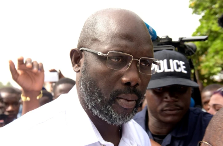 L'ex-star du foot et sénateur George Weah, le 26 décembre 2017 à Monrovia