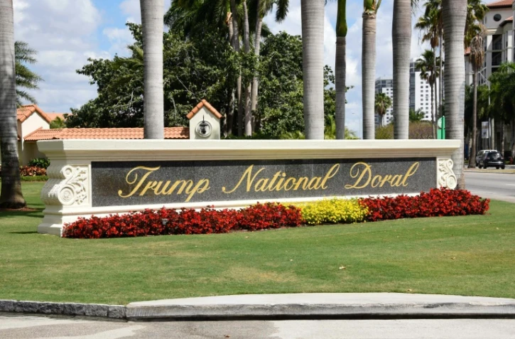 Vue de l'entrée du Trump National Doral, le 3 avril 2018
