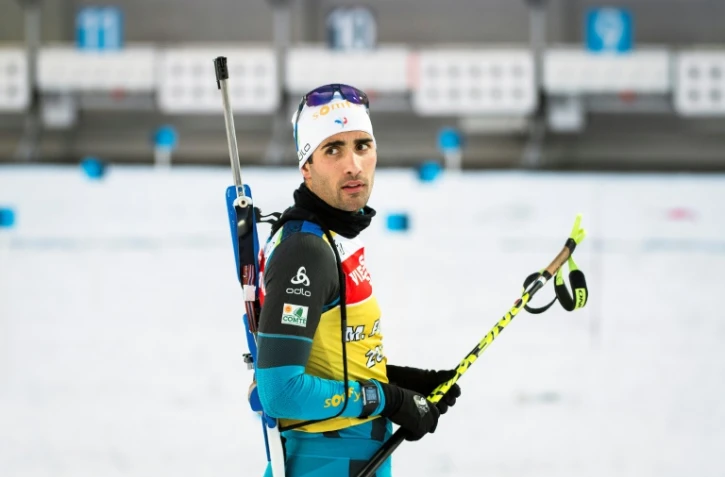Le regard tourné vers l'Or aux JO-2018: le biathlète français Martin Fourcade, le 25 novembre 2017 à Östersund