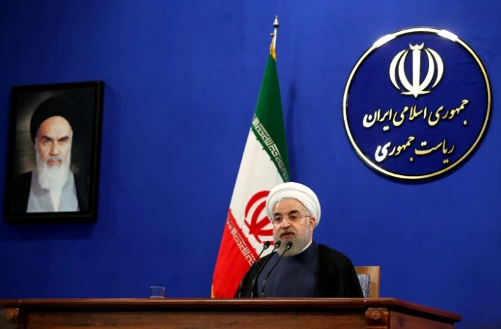 Le président iranien Hassan Rohani lors d'une conférence de presse à Téhéran le 29 août 2015