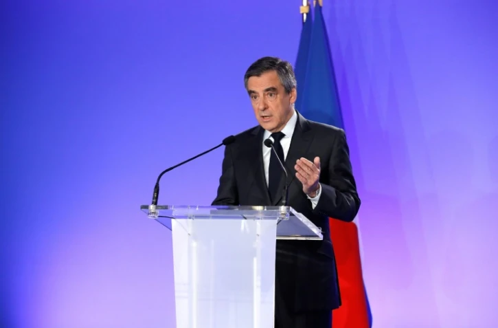 François Fillon fait une déclaration sur la lutte contre le terrorisme à son QG de campagne le 21 avril 2017