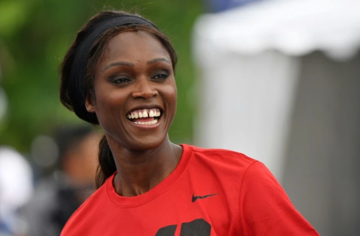 L'ex-basketteuse française Emilie Gomis lors d'un match exhibition le 21 juin 2017 à Nantes