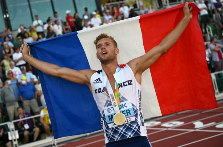 Le Français Kevin Mayer sacré champion du monde de décathlon, à Eugene (Oregon), le 24 juillet 2022