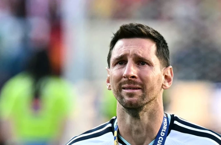 Lionel Messi ne peut retenir ses larmes après la défaite de l'Argentine en finale de la Coupe du monde, le 19 juillet 2026 à East Rutherford, dans le New Jersey