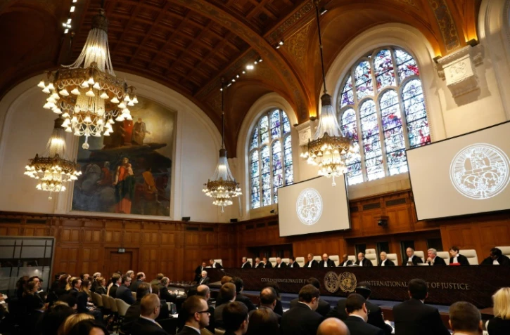 Audience à la Cour internationale de Justice (CIJ) concernant la requête de l'Ukraine contre la Russie accusée de "terrorisme" à La Haye, le 6 mars 2017 