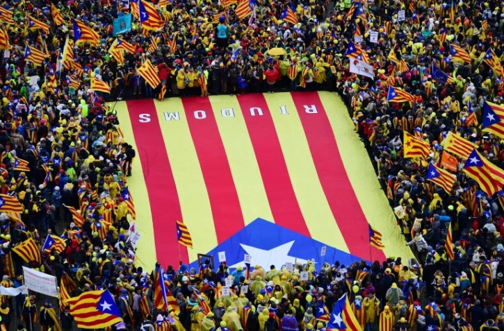 Des indépendantistes catalans manifetsent à Bruxelles, le 7 décembre 2017