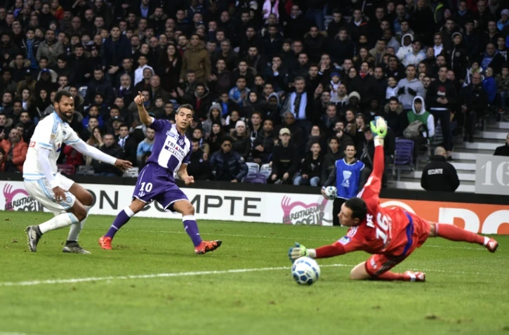 Wissam Ben Yedder inscrit le premier but de Toulouse contre Marseille, le 13 janvier 2016 au Stadium 