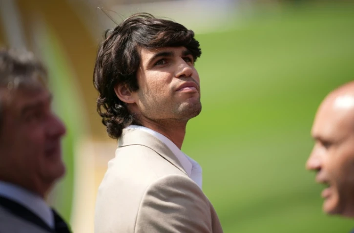 Le joueur de tennis espagnol Carlos Alcaraz avant la finale de la Coupe du monde 2026 opposant l'Espagne Ă l'Argentine, le 19 juillet 2026, Ă East Rutherford (New Jersey)