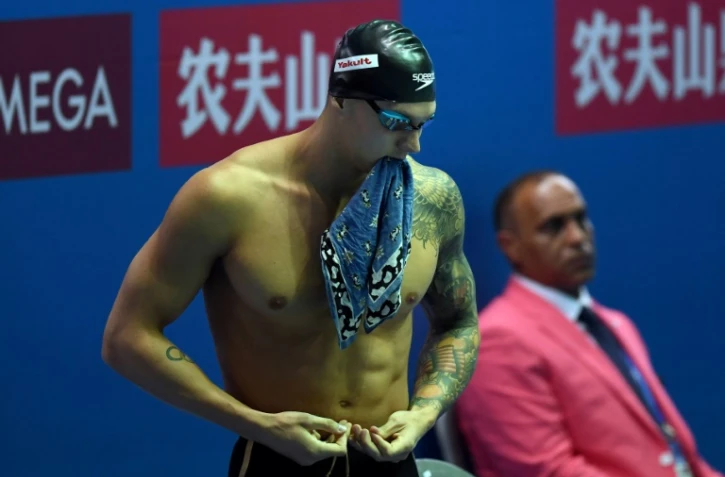 L'Américain Caeleb Dressel avant le finale du 50 m papillon aux Mondiaux de natation, le 22 juillet 2019 à Gwangju