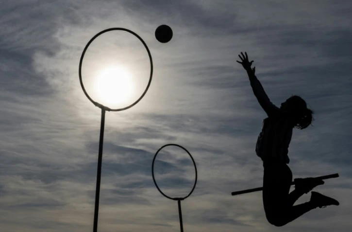 Une joueuse de quidditch, lors des Championnats de France à Nantes, le 22 février 2022