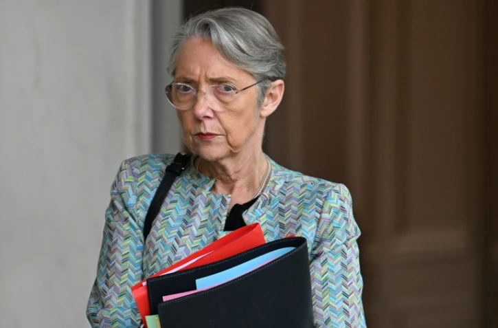 La Première ministre Elisabeth Borne à la sortie de l'Elysée, le 13 avril 2023 à Paris