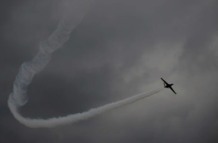 Un Fouga Magister s'abîme en mer le 16 août 2024 au large du Lavandou, dans le sud de la France