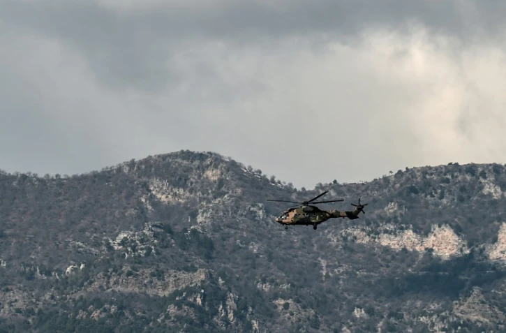 Un hélicoptère de l'armée turque près de Hatay dans le sud de la Turquie le 28 janvier 2018