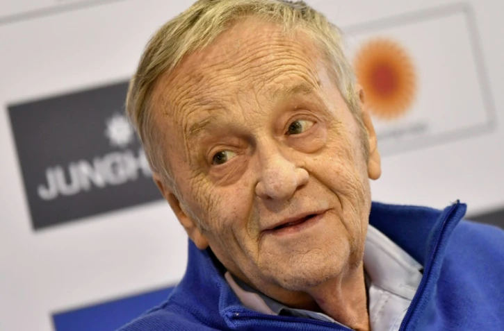 Le président de la Fédération internationale de ski, Gian-Franco Kasper, en conférence de presse, le 20 février 2019 à Seefeld en Autriche