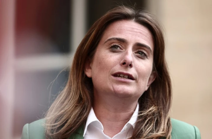 La secrétaire nationale des Ecologistes Marine Tondelier arrive à l'Hôtel Matignon à Paris, le 3 juin 2025