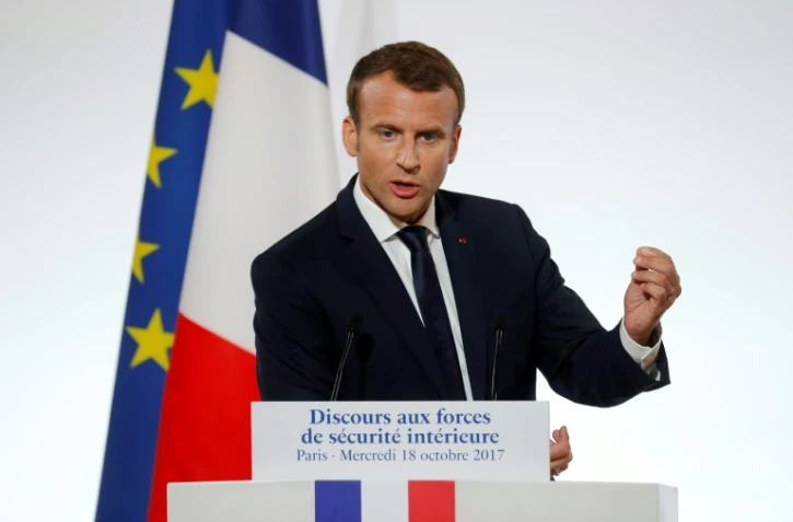 Emmanuel Macron lors de son discours aux forces de sécurité intérieure