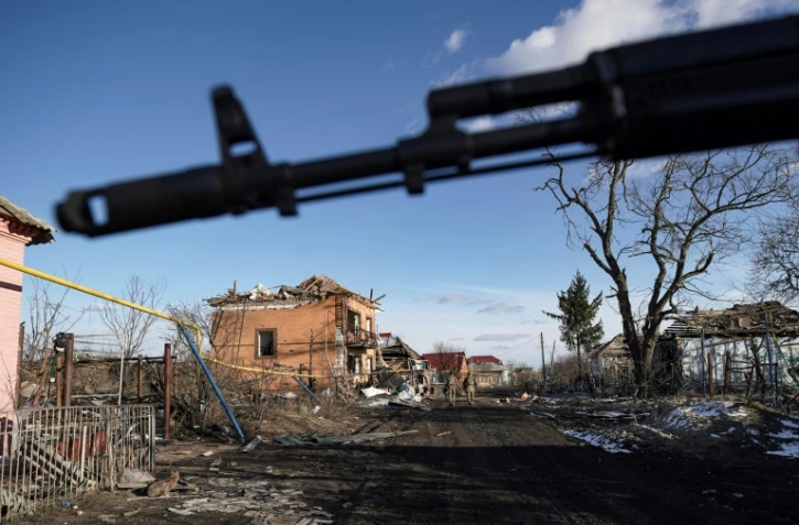 Dans le village de Kazatchïa Loknïa, repris par les forces russes à l'armée ukrainienne dans la région de Koursk (Russie), le 19 mars 2025
