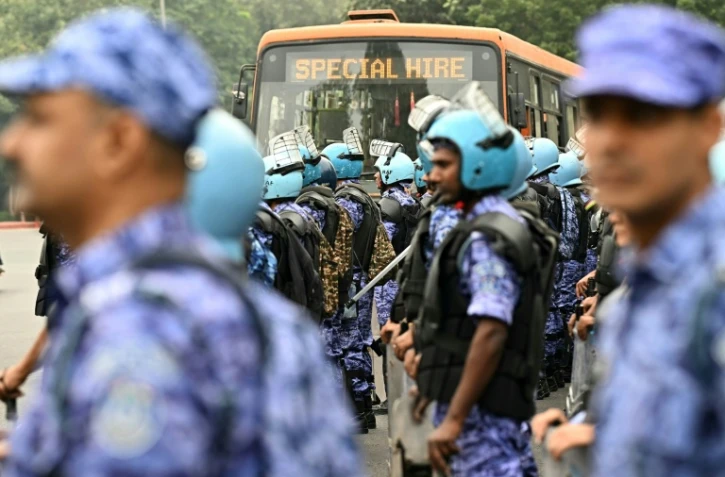 Les forces de l'ordre déployées à New Delhi pour empêcher une manifestation le 10 octobre 2026