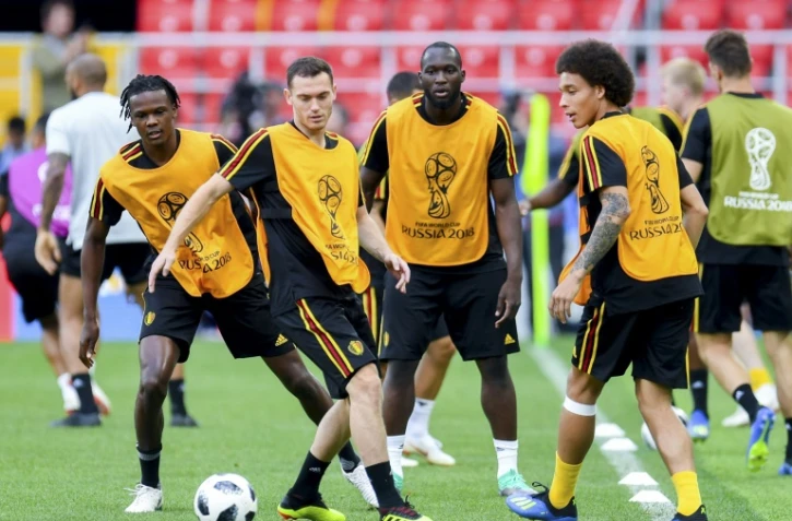 Séance d'entraînement pour les Belges au stade du Spartak à Moscow, le 22 juin 2018, à la veille d'affronter la Tunisie dans le groupe G du Mondial