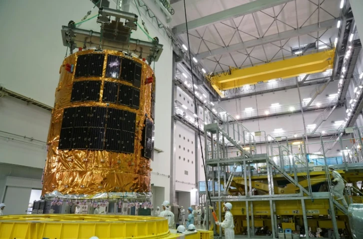 Le vaisseau appelé "Kounotori 6" (cigogne), pris en photo le 6 juillet 2016 à Tanegashima, a été lancé de l'île méridionale de Tanegashima quelques secondes avant 22H27 (13H27 GMT) par une fusée H-IIB