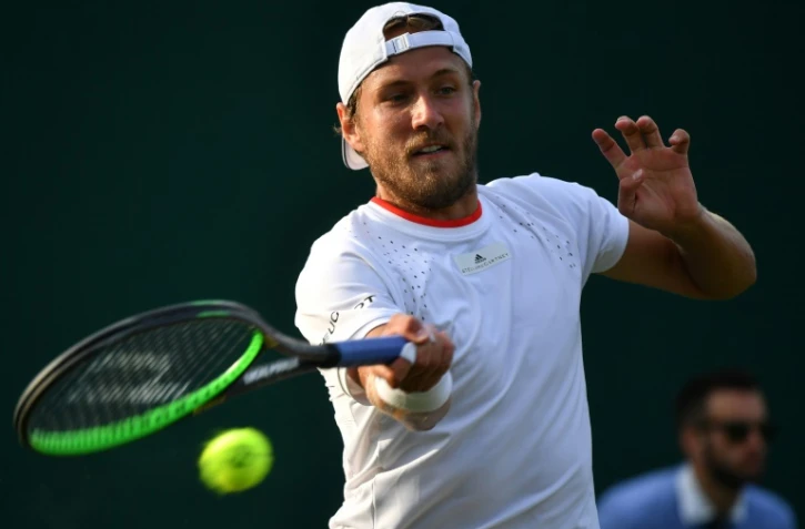 Le Français Lucas Pouille lors du premier tour de Wimbledon le 2 juillet 2019