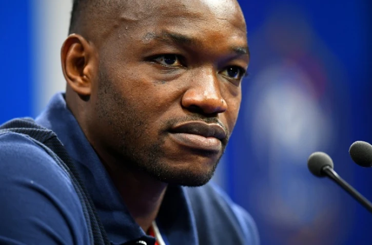 Le gardien français Steve Mandanda en conférence de presse, le 8 juin 2016 à Clairefontaine