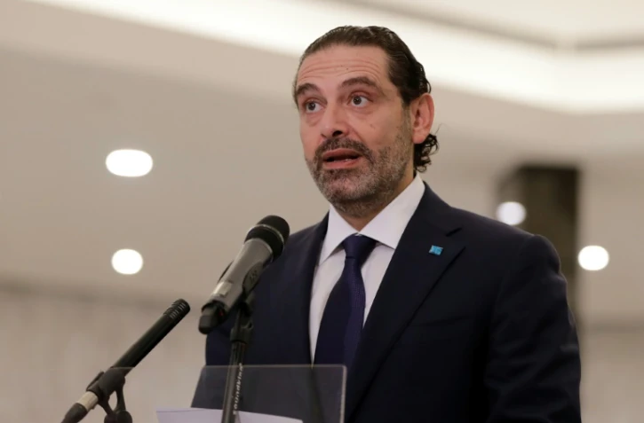 Rafic Hariri fait un discours le 22 octobre 2020 au palais présidentiel de Baabda, près de Beyrouth, après sa nomination comme Premier ministre du Liban