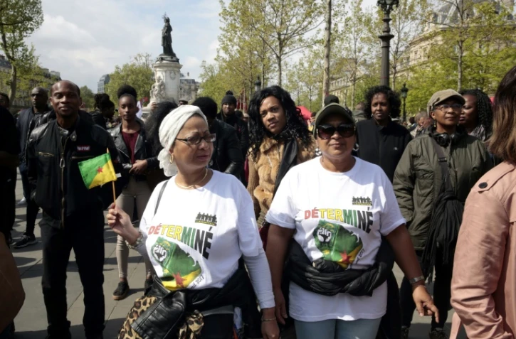 Manifestation de soutien au mouvement social en Guyane, le 15 avril 2017 place de la République, à Paris