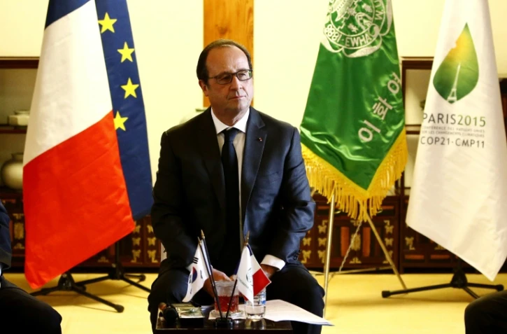 Le président Hollande à Séoul lors d'une conférence de presse le 4 novembre 2015