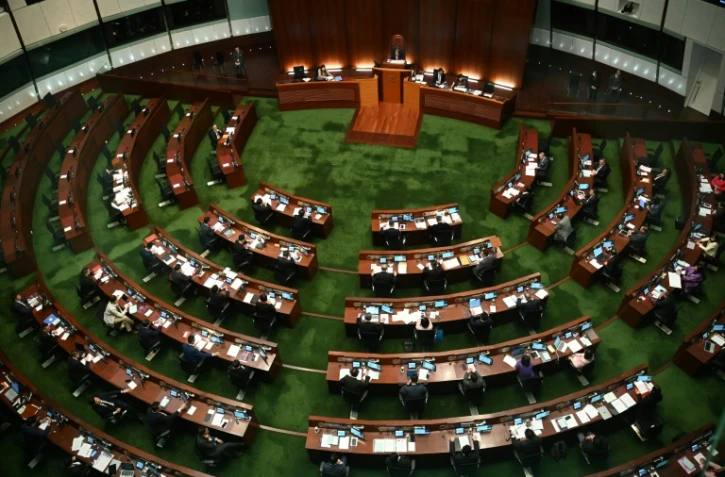 Le Conseil législatif lors de l'examen de l'article 23 de la loi sur la sécurité nationale, le 19 mars 2024 à Hong Kong