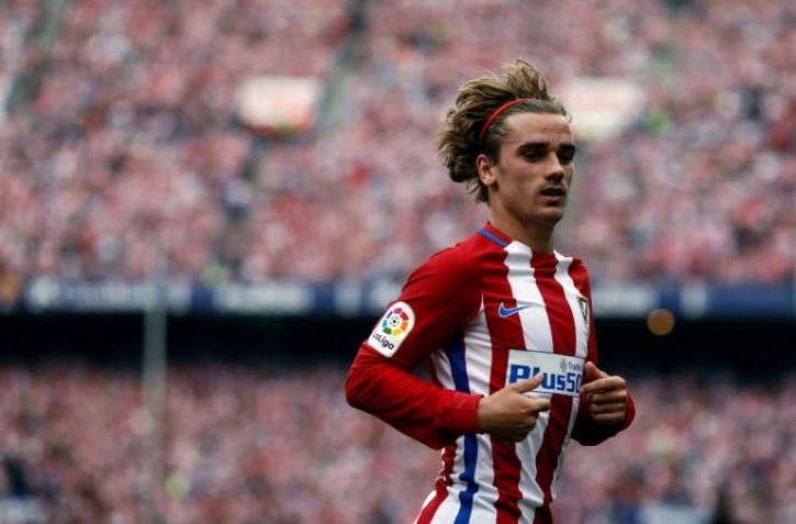L'attaquant de l'Atletico Madrid Antoine Griezmann face Ă l'Athletic Bilbao, le 21 mai 2017 Ă Vicente Calderon
