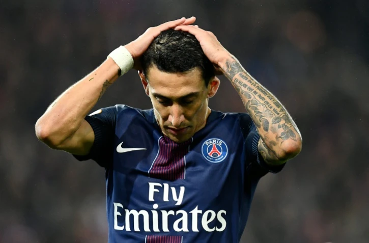 Le Parisien Angel Di Maria contre l'OM en Ligue 1, au Parc des Princes, le 23 octobre 2016