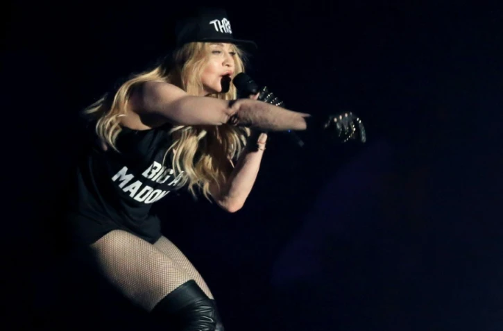 La chanteuse Madonna en concert au Festival de Coachella, le 12 avril 2015 en Californie