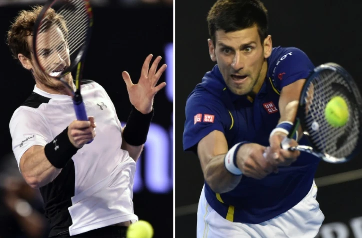Photomontage d'Andy Murray (G) et Novak Djokovic (D), finalistes de l'Open d'Australie