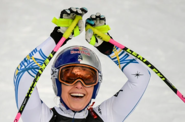 L'Américaine Lindsey Vonn, médaille de bronze de la descente des Mondiaux, le 10 février 2019 à Are en Suède 