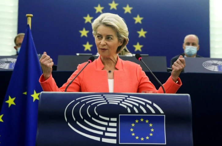 La présidente de la Commission européenne, Ursula von der Leyen, le 15 septembre 2021 à Strasbourg