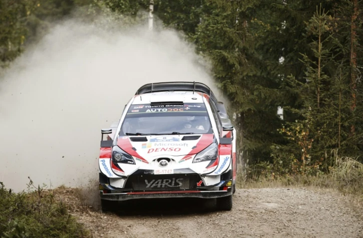 L'Estonien Ött Tänak lors du rallye de Finlande, à Jyvaskyla, le 3 août 2019