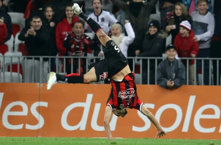 Le milieu de Nice Younes Belhanda auteur d'un but face Toulouse à l'Allianz Riviera, le 4 décembre 2016
