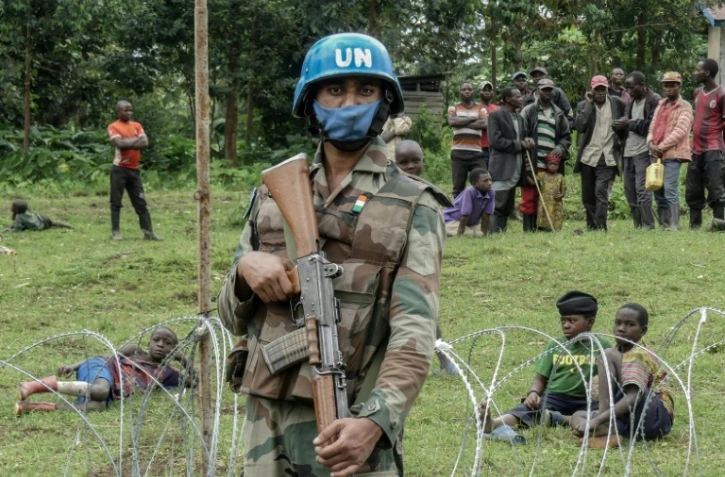 Un Casque bleu de la Monusco à Rugari, le 28 janvier 2022