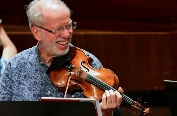 Le musicien letton Gidon Kremer en répétition à la Liszt Academy de Budapest, le 19 mai 2017