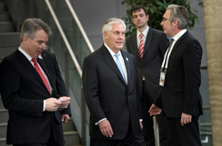 Le secrétaire d'Etat américain Rex Tillerson à son arrivée au G20 le 16 février 2017 à Bonn